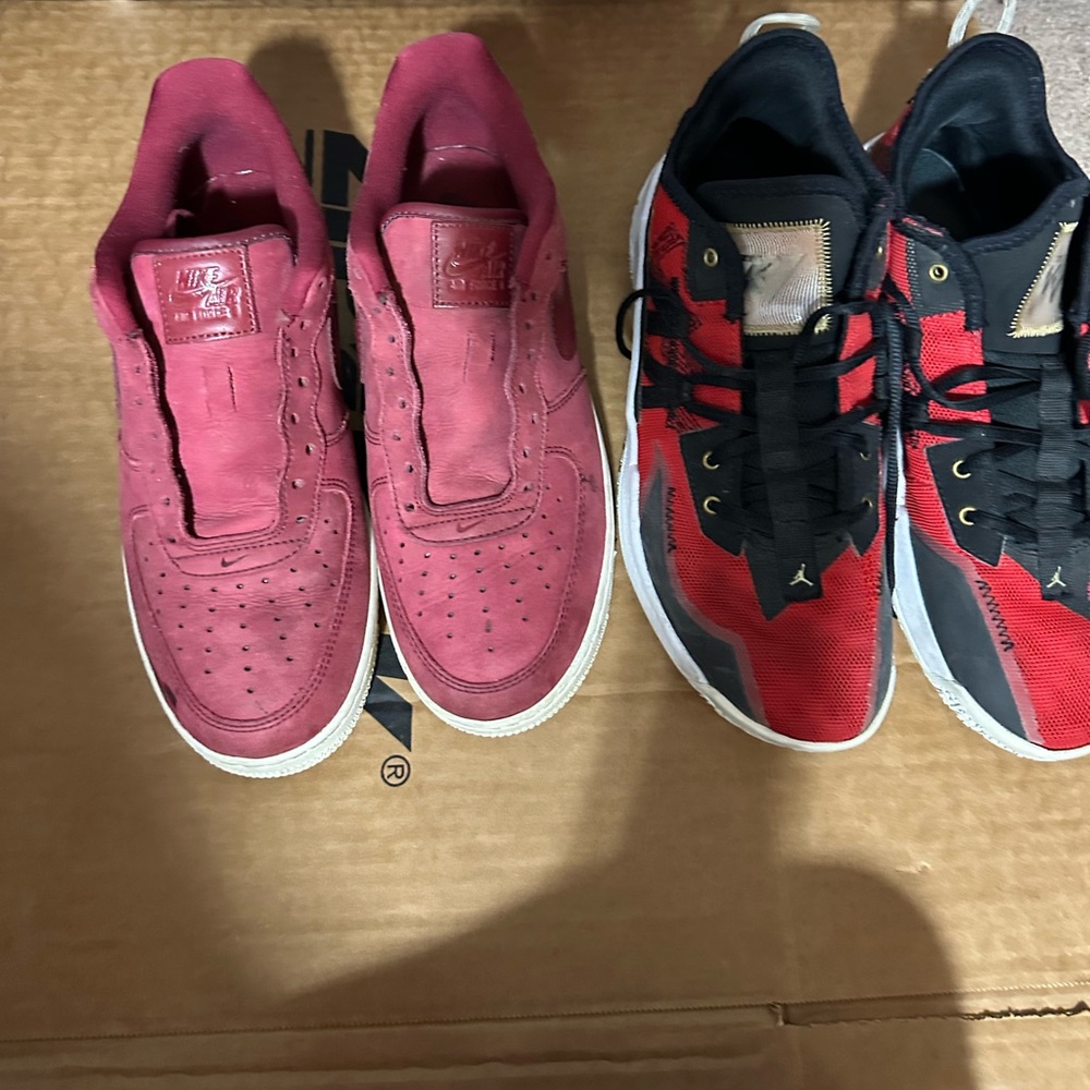 Nike Men's Red and Black Sneakers Air Force and Jordan’s